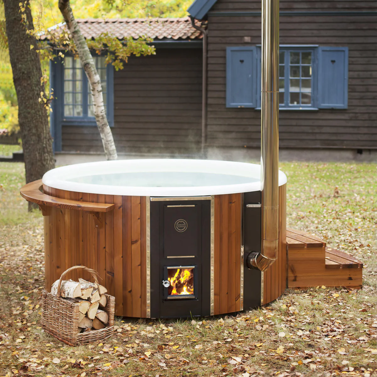 Premium hot tub in garden setting